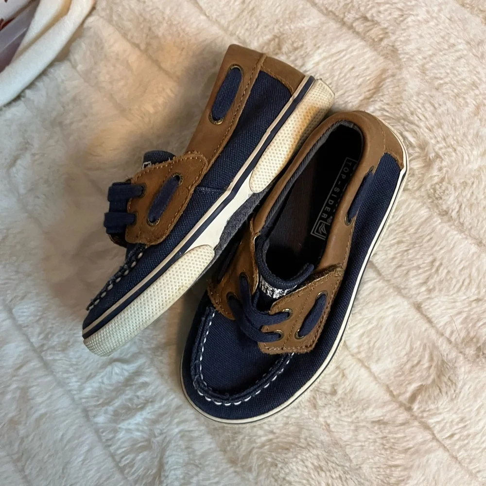 Sperry Toddler Unisex Boys Girls 10.5 Halyard Navy Blue Preppy Classic Boat Shoe